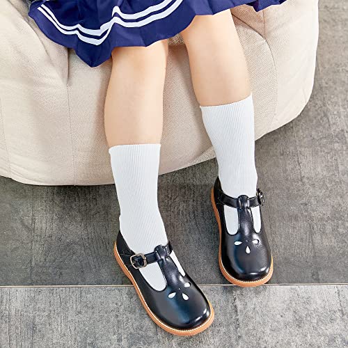 Image of Kiderence Toddler Girl Mary Jane School Uniform Dress Shoes Oxford Flats | Wide Toe Box Great Comfort for Student Shoe and Flower Girl Shoe for Wedding, Parties, Church