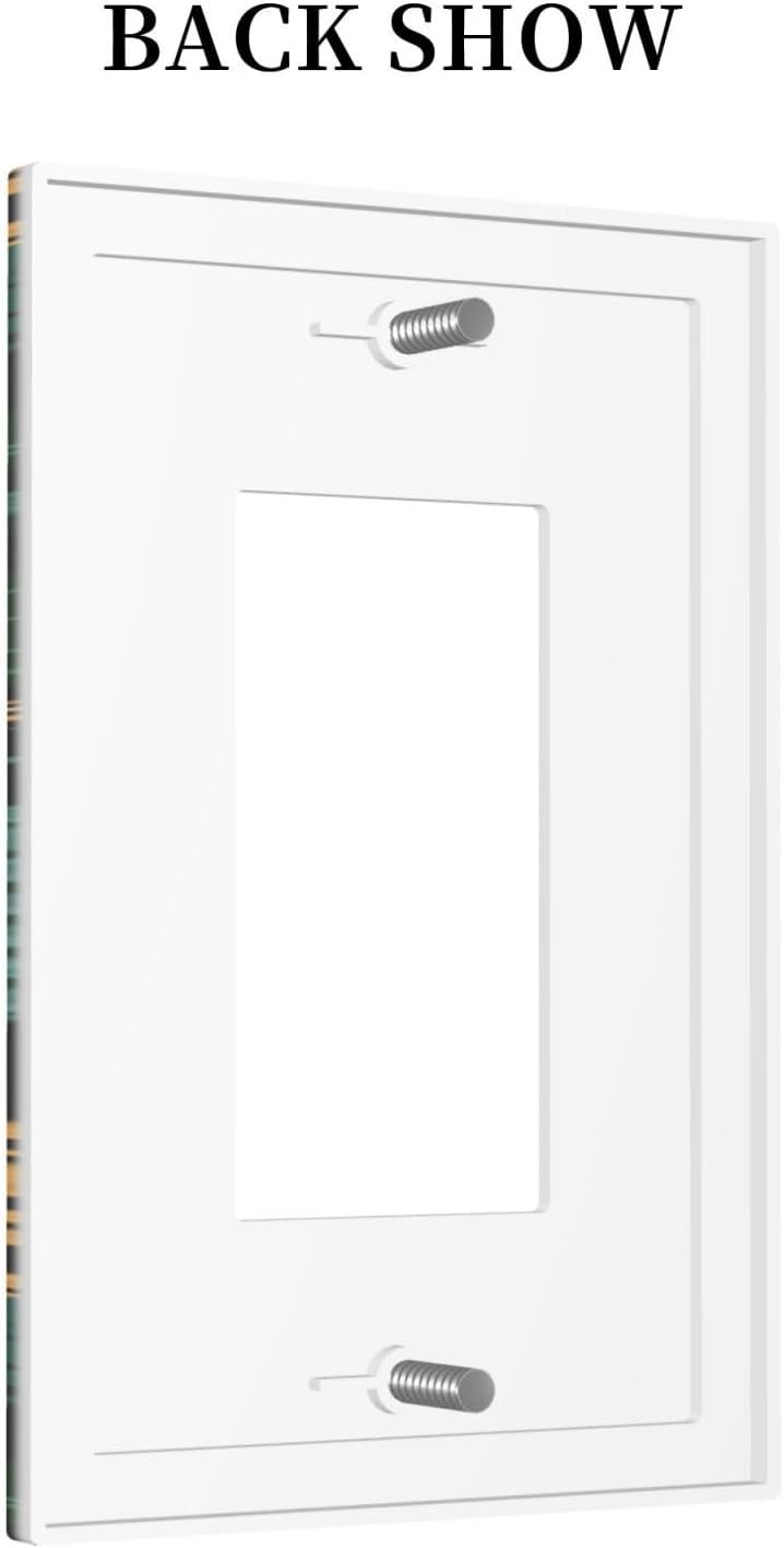 Leopard Jungle Wild Animal 1 Gang Single Rocker Light Switch Cover for Boys Bedroom Bathroom Faceplate Green Tropical Leaves Cheetah Decorative Wall Plate Mid Size