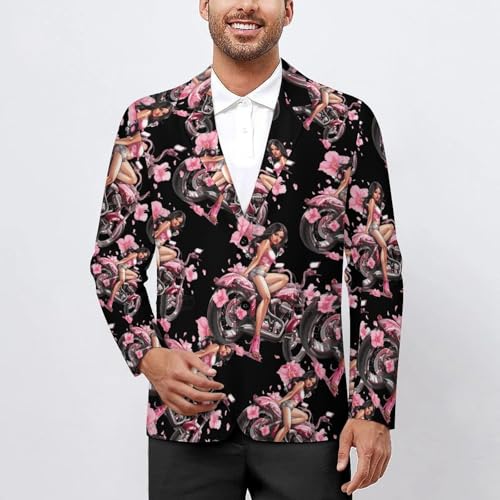 Scooter Bike Motorbike Gir Mens Casual Blazer Button Suit Jacket Lightweight Sport Coat for Work Business2