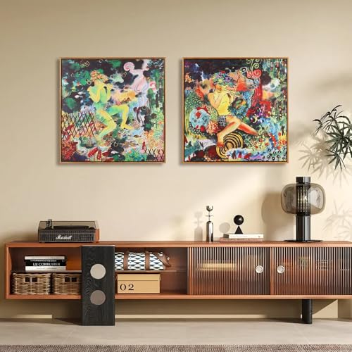 Charouse 2 Pieces Framed Wall Art Painting Abstract Fantasy Pastoral