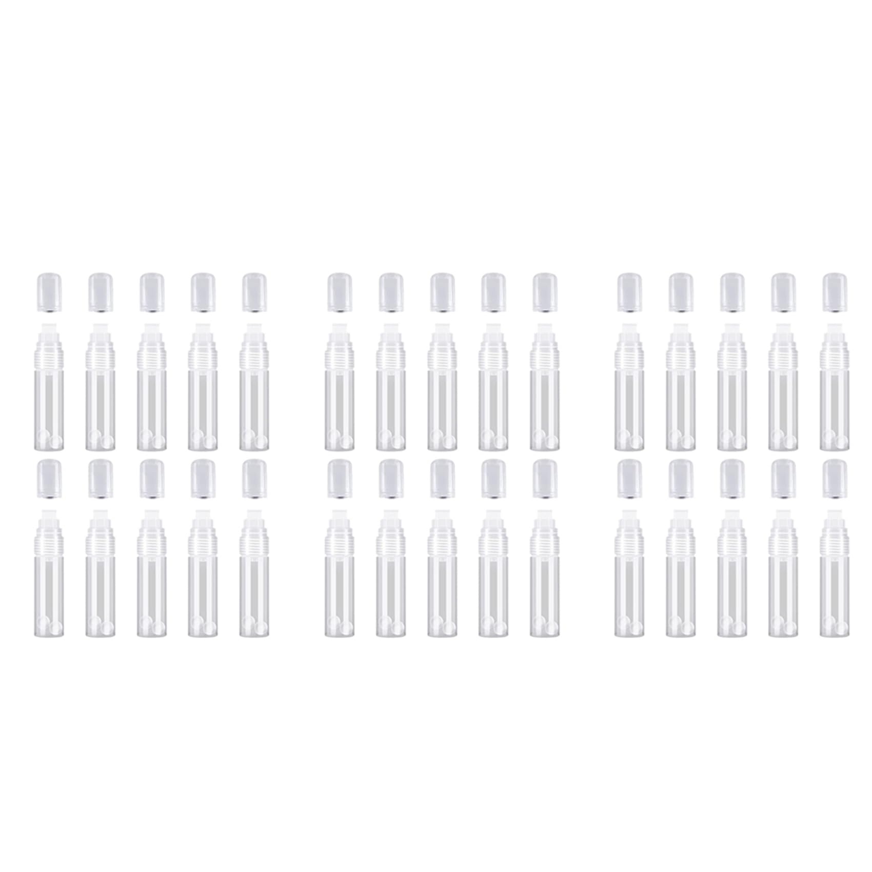 Lot de 30 marqueurs de peinture acrylique rechargeables de 15 mm, marqueurs vides pour peinture sur roche, bois blanc transparent