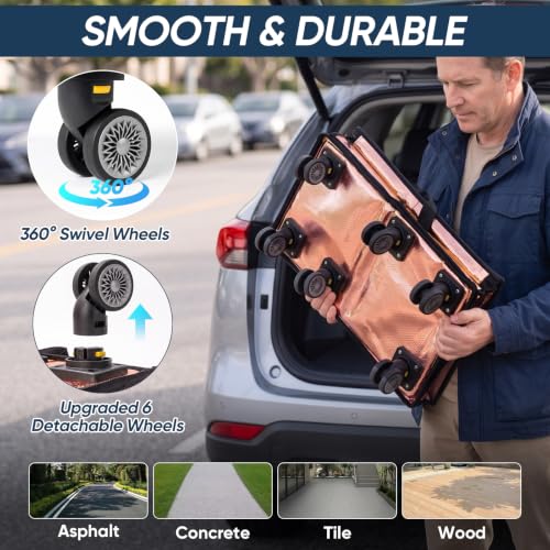 Image of BALEINE Reusable Grocery Bag on Wheels, Foldable Rolling Tote Bag