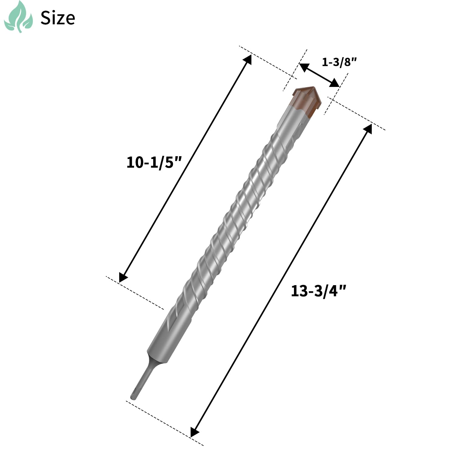 SunnyRoyal Broca de martillo de 1-3/8 pulgadas SDS Plus Broca de mampostería giratoria para hormigón ladrillo piedra