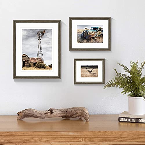 Farm Pictures Framed Artwork Decor - Rustic Countryside Scenes And Wildlife Elk Photo Prints Wall Art With Frames For Bathroom, Living Room, Office 3 Panels #TOP1