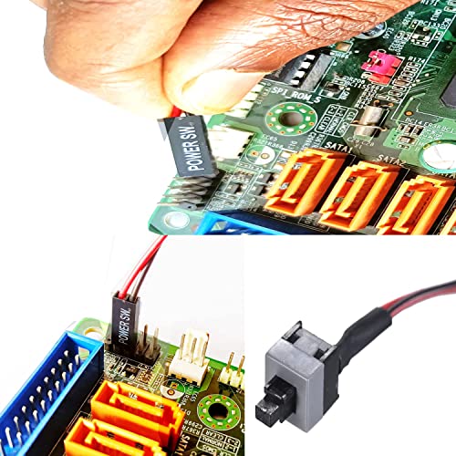 Image of Hulk 2 Pack 2 Pin SW PC Case Power Cable on /Off Push Button ATX Computer Switch Wire 45cm-Multicolor