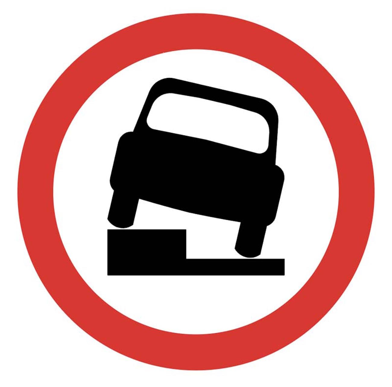 No parking on verge or footway repeater sign Class R2 Permanent 300mm Dia (3mm aluminium composite) c/w channelling
