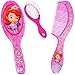 Produktbild alles-meine.de GmbH 2 TLG. Set _ Haarbürste + Haarkamm -  Disney - Sofia die Erste - auf einmal Prinzessin  - für Mädchen / Kinder - Schmuck Haarschmuck - Blumen rosa Accessoir..