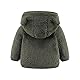Kleinkind Baby Jungen Mädchen Fleece Kapuzenjacke mit Ohren Warme Kinder Cartoon Bär Reißverschluss Outwear 0-24 Monate