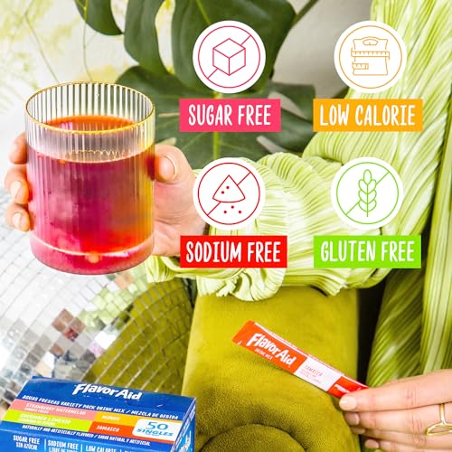 Image of Flavor Aid Aguas Frescas Singles To Go Variety Pack, Powdered Drink Mix, 1 Box (50 Single Servings),3.55 Ounce (Pack of 40)