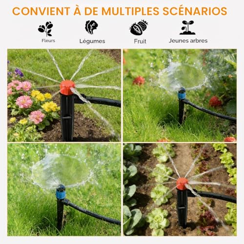 MIGUBIGU 135 PCS Systeme Irrigation Goutte a Goutte avec 14m + 25m Tuyau, Kit Arrosage Automatique pour Jardin, Kit d'Irrigation Goutte à Goutte pour Plantes, Serre, Balcon, Pots, Pelouse – vue 8