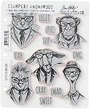 Art Gone Wild Tim Holtz Hipster Cling Rubber Stamp Set, Synthetic Material, Multi-Colour, 24.5 x 18 x 0.6 cm