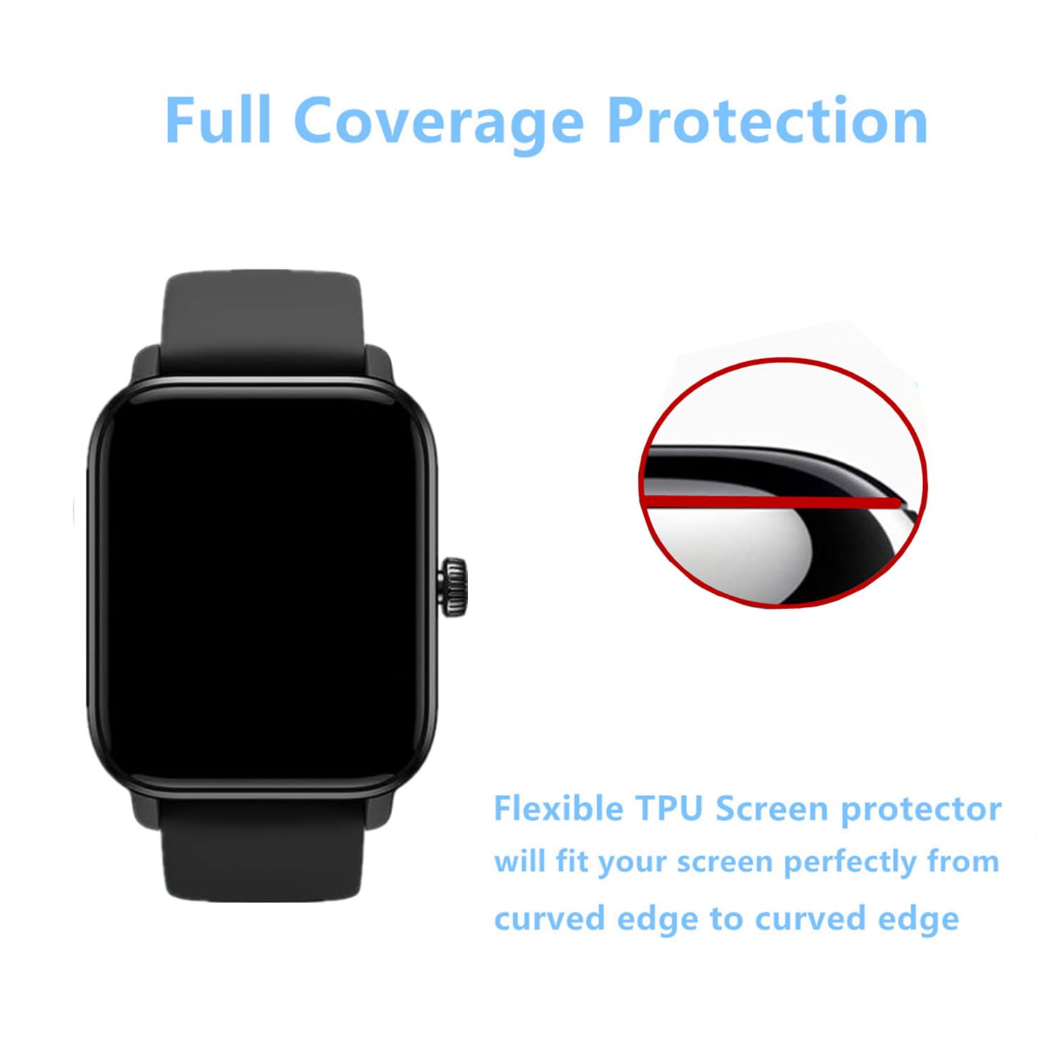 Pack De 6 Protections D'écran TPU Pour HOETEK L31 Montre Connectée 1.85" - Transparent, Anti-bulles, Sensibilité Préservée