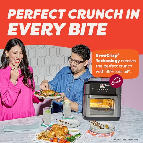 Image of Instant Pot 10QT Air Fryer, 7-in-1 Functions with EvenCrisp Technology that Crisps, Broils, Bakes, Roasts, Dehydrates, Reheats & Rotisseries, Includes over 100 In-App Recipes, Stainless Steel