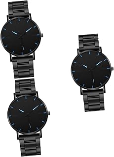 3Pcs Relógio Masculino Relógios De Aço Relógio Presente Masculino Relógio De Moda Preto Relógio Masculino Presentes Relógio Simples Masculino Relógio De Quartzo Relógio De Quartzo