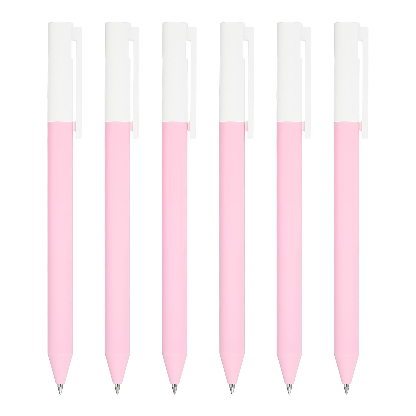 PATIKIL 6 Pcs Gel Pens, 0.5 mm Black Ink Point Rolling Ball Gel Pen, Retractable Bible Pens, Smooth Writing Pens for Journaling Aesthetic Office Supplies, Pink