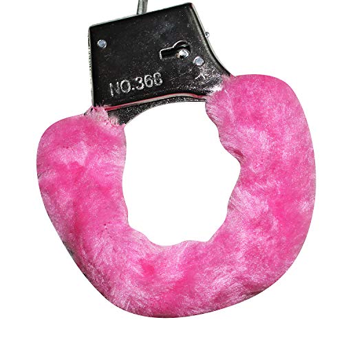 Image of Kaku Fancy Dresses Hand Cuffs for Kids /Phenovo Police Cop Sheriff Officer Handcuff Toy /Police Role Play Costume Accessories Metal Fur Handcuffs /Hathkadi Toy