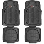 Motor Trend FlexTough Deep Dish Heavy Duty Rubber Floor Mats & Cargo Liner for Trunk All Weather (Black) - Complete Coverage Set - Image 2