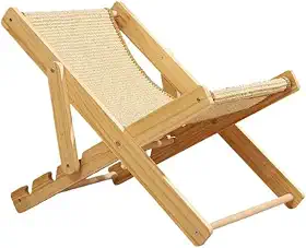 Cama Arranhador Para Gatos Cadeira de Descanso em Sisal e Madeira