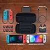 Orzly Switch Tasche für Nintendo Switch/Switch OLED und Switch Zubehör - Stoßfeste Tragetasche - Harte Schutzhülle, Reisetasche mit Aufbewahrung für Konsole, Joycons, Zubehör und Spiele - Schwarz