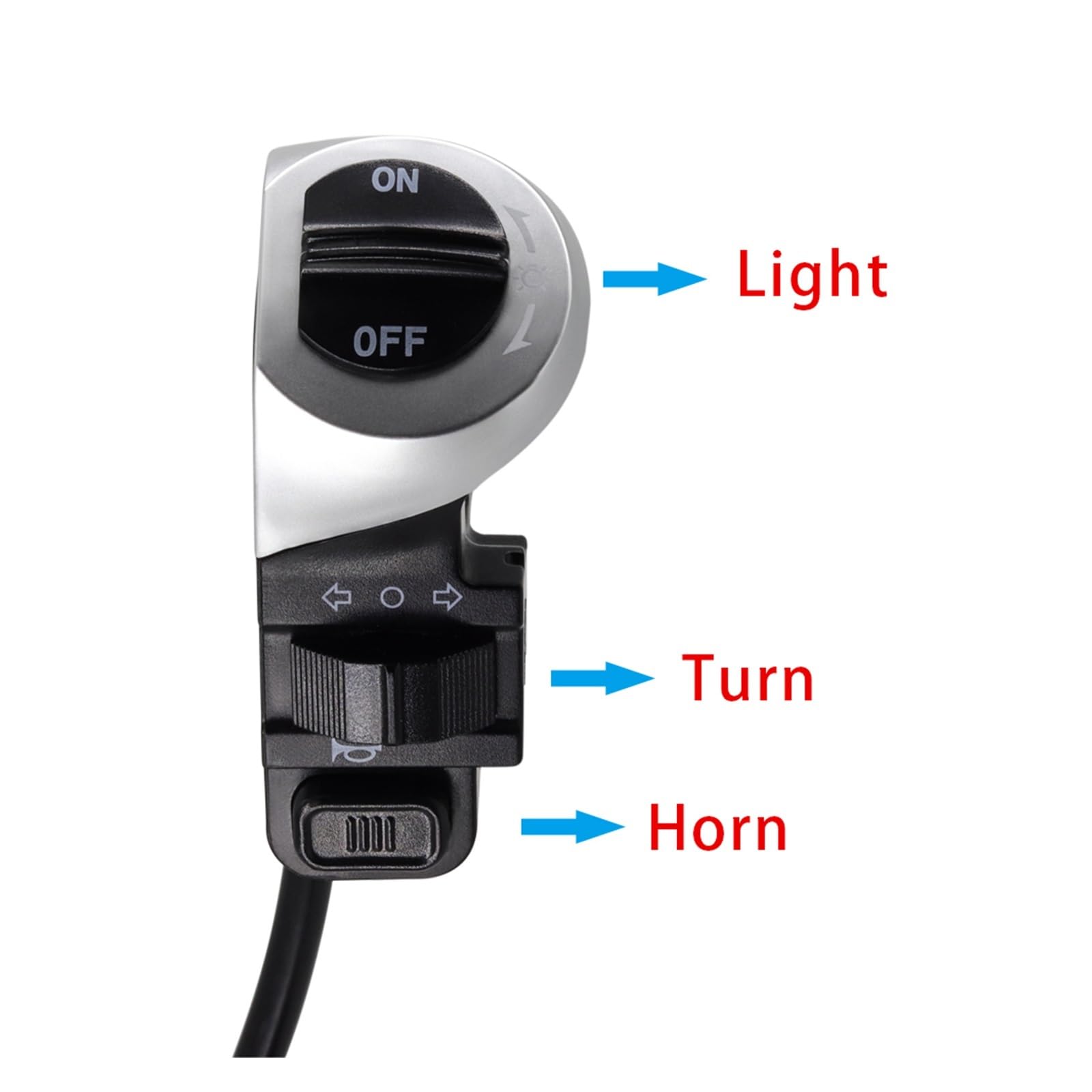 Juego de Luces de Freno y Luces de Giro for Bicicleta eléctrica, Entrada de 24V, 36V, 48V, for Bicicleta eléctrica, con bocina y luz Trasera de Giro