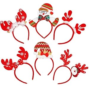 Kerst Haarversieringen 6pcs,Gewei Hoofdband,Hoofdband Met Hoofdband,Gewei Decorative,Gewei Haarband,Dames, Volwassenen…