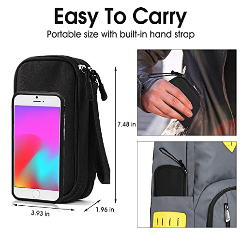 Electronic Organizer Pouch Bag, 3 Compartments Travel Cable Organizer Bag Pouch Portable Electronic Phone Accessories Storage Multifunctional Case For Cable, Cord, Charger, Hard Drive, Earphone(Pink) #TOP4