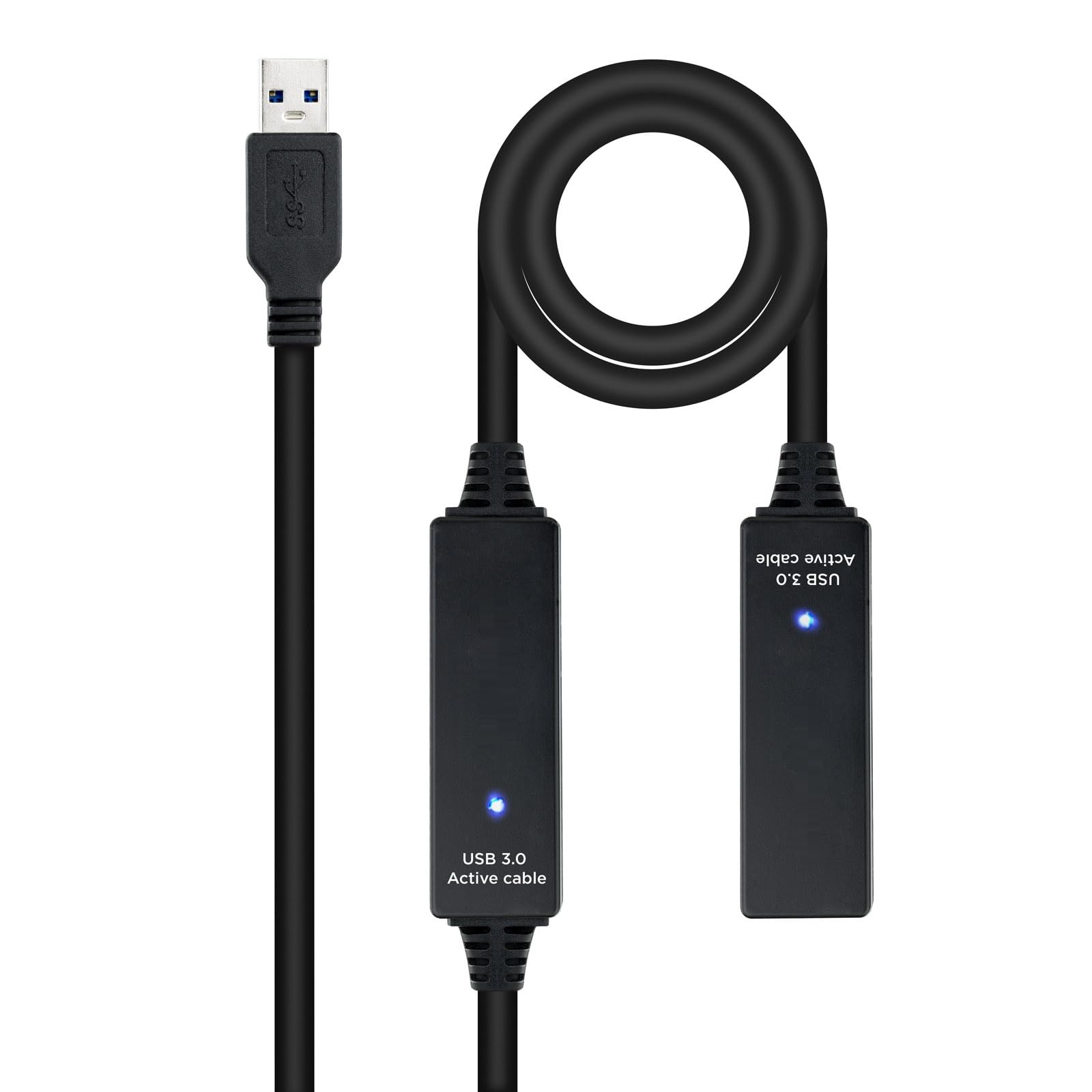 Kabel USB 3.0 o długości 15 m ze wzmacniaczem typu A/M-A/H, idealny do podłączania urządzeń długodystansowych z dużą prędkością transferu.