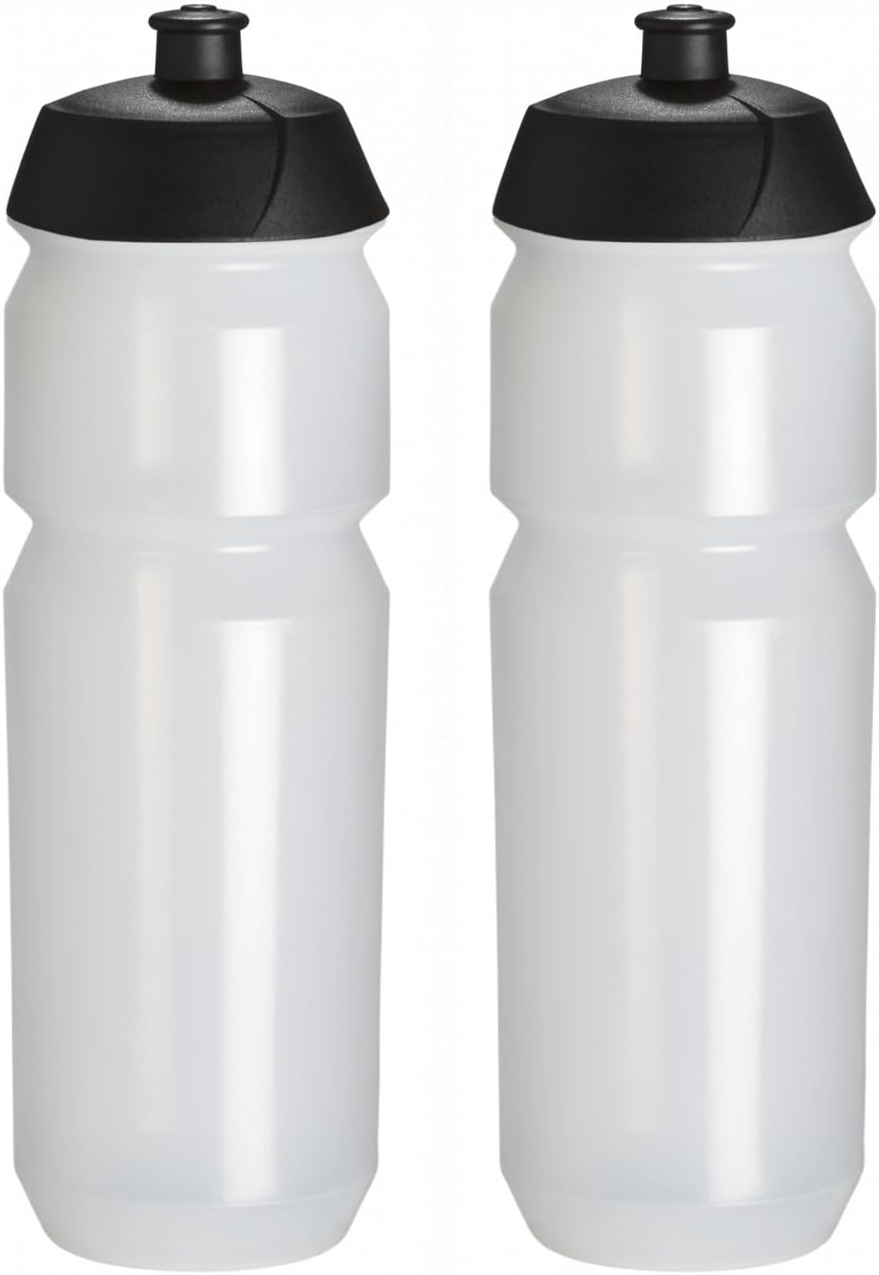 TacX Shiva Cycling Water Bottles - 750ml, Plain White (2 Pack)