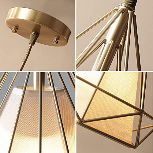 Lámpara de techo E27 dorada con diseño diamond nórdico y elegante estructura de 3 luces 6
