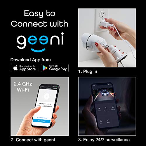 Geeni Hawk 1080P Hd Outdoor Smart Wifi Security Camera With Night Vision, Motion Alerts And Ip66 Weatherproof, Compatible With Alexa, Google Assistant, White #TOP6