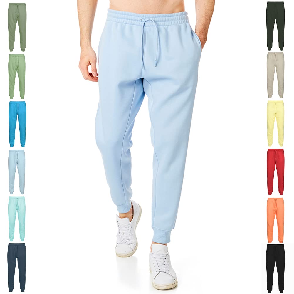 Essentials RCPNT764 Men's Soft Touch Loungewear Jogging Bottoms, Cashmere Blue, Small