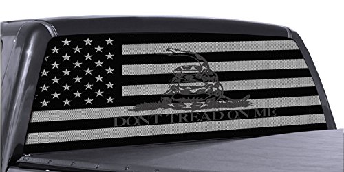 FGD Brand Truck Rear Window Dont Tread On Me Gadsden American Flag Perforated Vinyl Decal