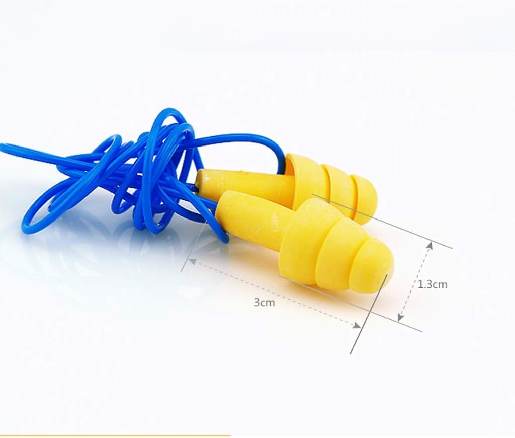 Ear Plugs, Earplug Swimming Otitis Media Waterproof Earplugs with Rope Shampoo Bath Sound Insulation Noise Reduction Mute Earplugs，100 Pairs