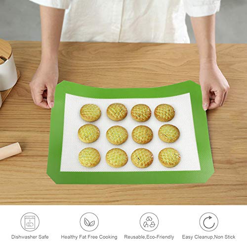 Beracky Silicone Baking Mats - Set Of 2 Quarter Sheet Liner For Baking, Non-Stick Silicone Baking Mat Cooking Sheet Mats #TOP2