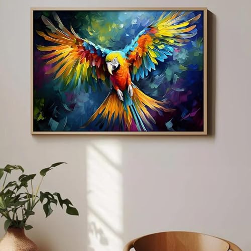 Affiche oiseau tropical perroquet ara coloré mural 40x60