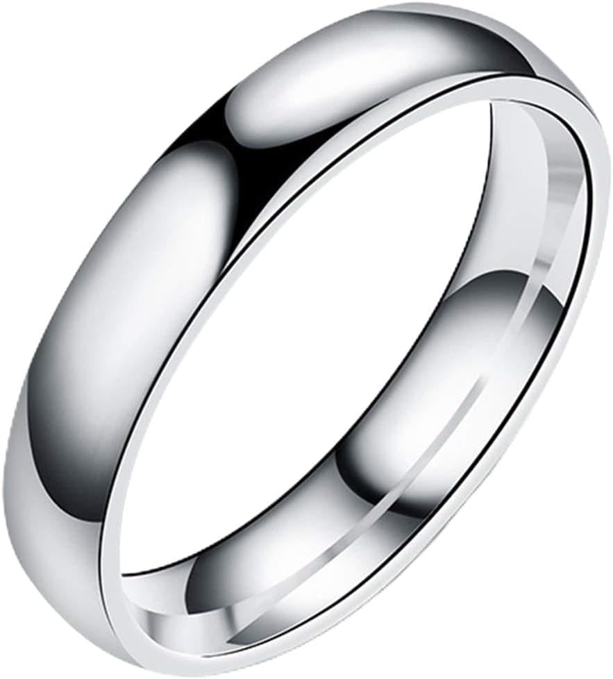 Jewelers 4mm Stainless Steel Classical Simple Plain Dome Style Wedding Band Ring