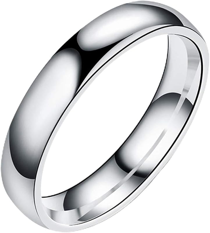 Jude Jewelers 4mm Stainless Steel Classical Simple Plain Dome Style Wedding Band Ring