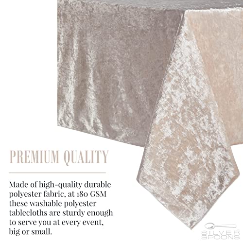 Rcz Décor Velvet Rectangle Tablecloth Washable Polyester Wrinkle Resistant 90” X 156” Premium Velvet Table Cover Cloth For Holidays, Weddings, Parties And More 753 Champagne #TOP2