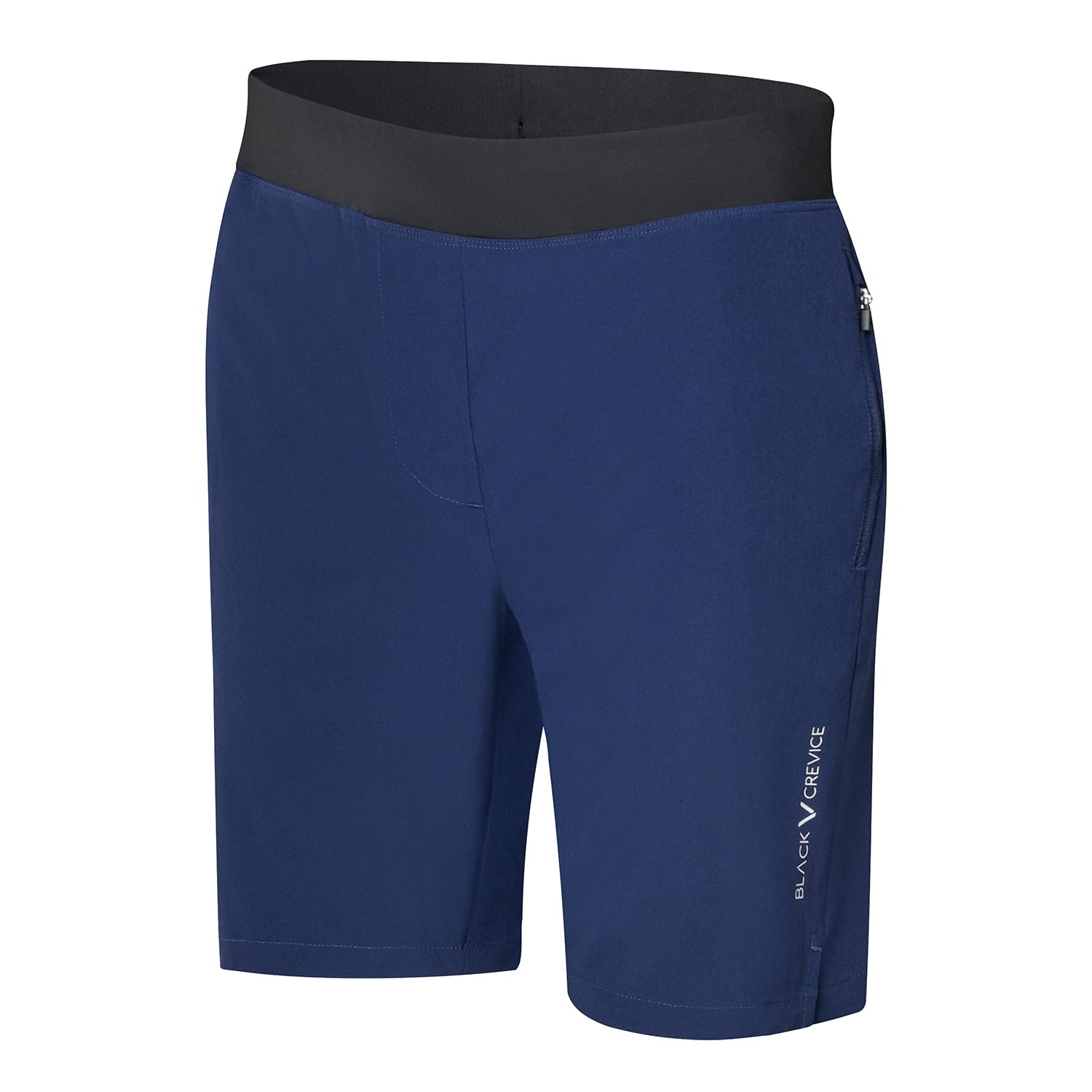 Black Crevice Short de sport court pour femme | Short de sport | Léger | Séchage rapide | Poches zippées