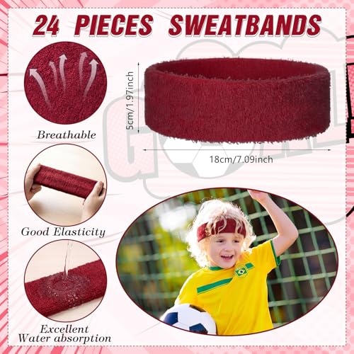 Image of Libima Kids Sweatbands Bulk Boys Headband for Sports Kids Cotton Terry Youth Sweatbands Elastic Sports Headbands Wicking Athletic Bands for Team Activity