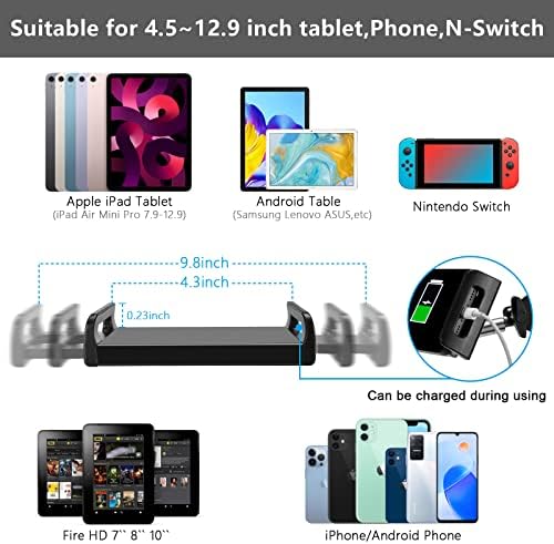SAMHOUSING Tablet Floor Stand, Adjustable Universal 360-degree Rotatable Metal Tablet Holder, Phone Stand for iPad/iPhoneX/iPad Pro or Other 4.5~12.9 Inches Devices (Black)
