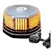 2.5" by 5.25" Low-Dome 240-LED Amber & White Emergency Strobe Beacon Light w/ 240-LEDs, 14-Patterns, Waterproof, and Magnetic Mount - Vehicle Warning Flashing Rotating Roof Safety Hazard Light