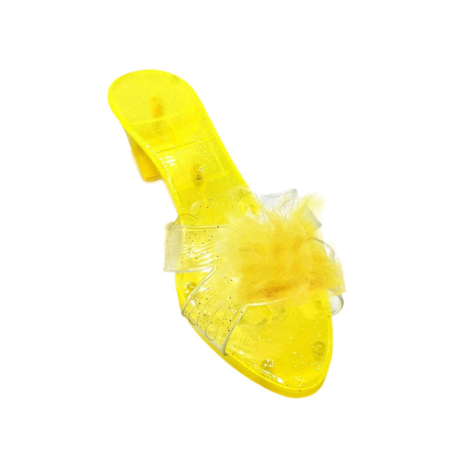 TTETTZ Princess Shoes Footwear for Kids, Slip on Heels for Summer Fun, Yellow