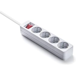 Famatel 9/704 Regleta ecosockets 4 Enchufes con Interruptor de Encendido | 1.5 Metros | hasta 250W | Protección Infantil | Orientación Tomas a 45o | Evita consumos Fantasma | Blanco