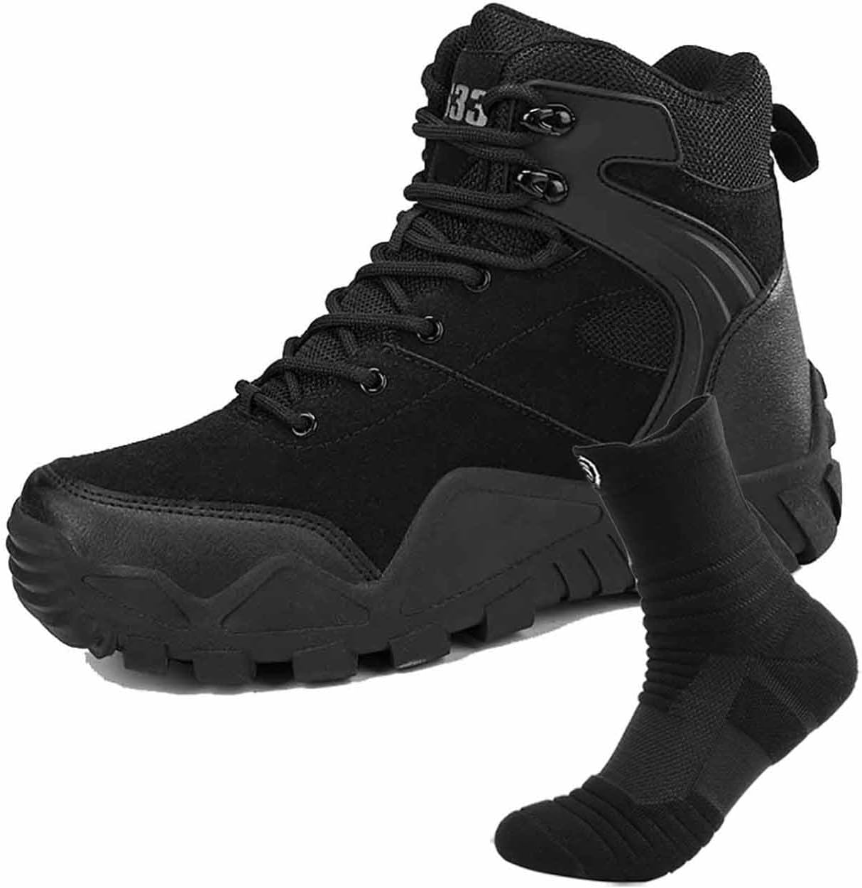 CLSQLXYJZC Tactical Boots for Men Military Boots, Lightweight Outdoor Army Hunting Jungle Hiking Boots with Sports Socks Men's military tactical Combat boots