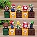 Jiahui Brand Super Mario Brothers Birthay Cake Topper, Super Mario Bros Action Figures, Mini Super Mario Bros Figures Bundle Including Mario, Luigi, Mushroom, Goomba, Koopa Troopa, 2