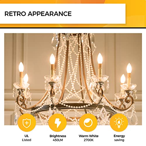 Hizashi Candelabra Light Bulbs 40W Eq, 2700K Dimmable, E12 LED Bulb 6 PCS - image 3