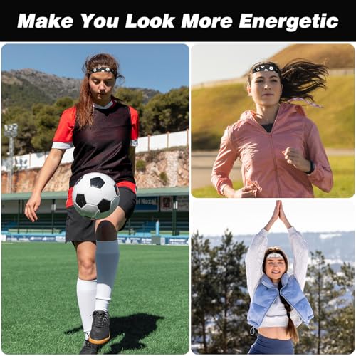 4 faixas de cabeça de futebol para meninas, faixa de cabeça de futebol antiderrapante ajustável, ant