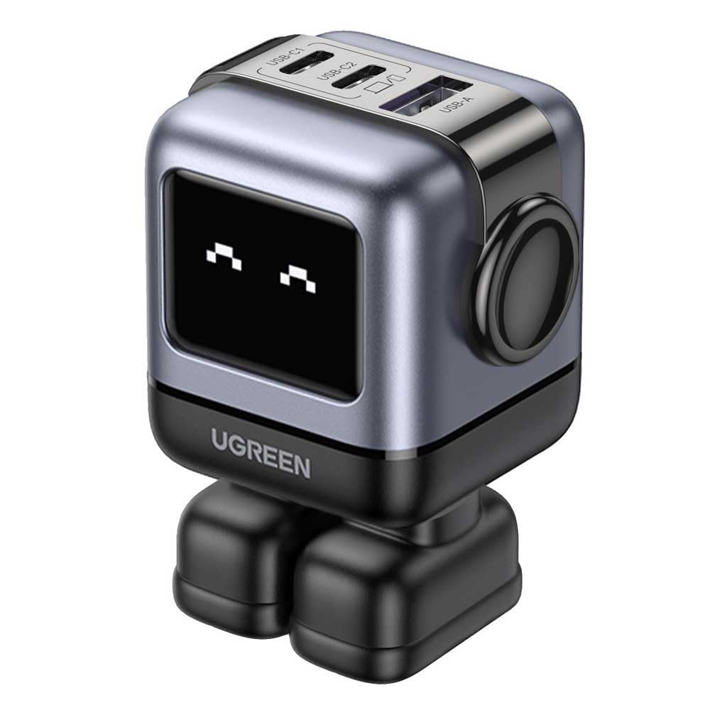 UGREEN Nexode RG 65W Caricabatterie rapido per robot GaN 2xUSB-C, 1xUSB-A, Grigio