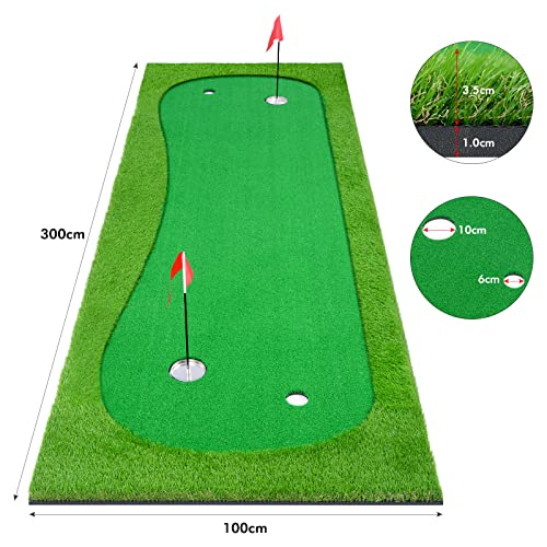 Alfombrillas-de-Golf-Putting-Green-de-Golf-33-x-10-pies-Sistema-de-Ayuda-para-Entrenamiento-de-practica-de-Golf-con-6-Pelotas-de-Golf-para-Uso-en-Interiores-y-Exteriores